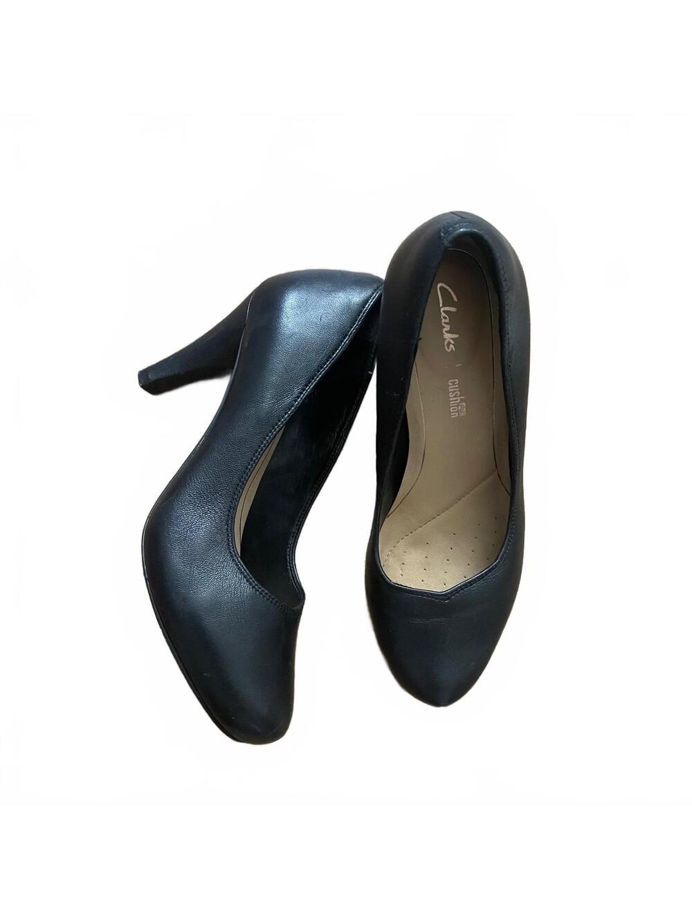 Clarks Black Leather High Heel classic pinup Pumps  Size 6